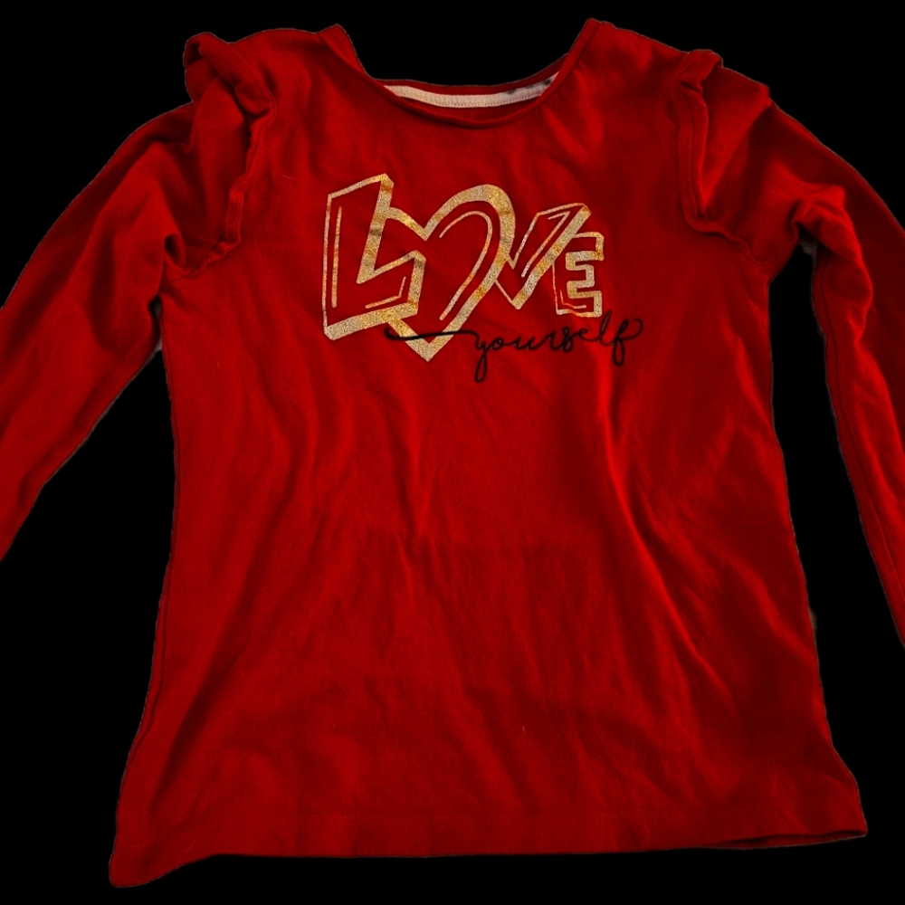 Girls Long Sleeve Heart Shirt size 10